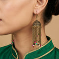 Multicolour Beaded Jhumka Tassel Earrings