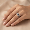 Black Oval Halo Ring