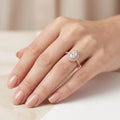 Oval Crystal Halo Ring
