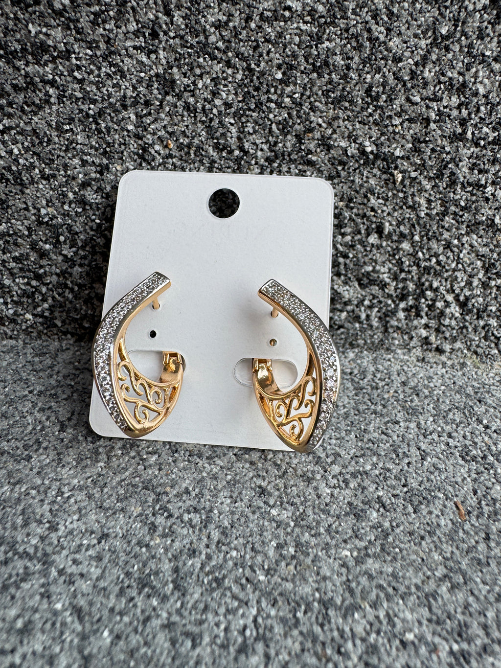 Gold-Tone Crystal Openwork Drop Earrings
