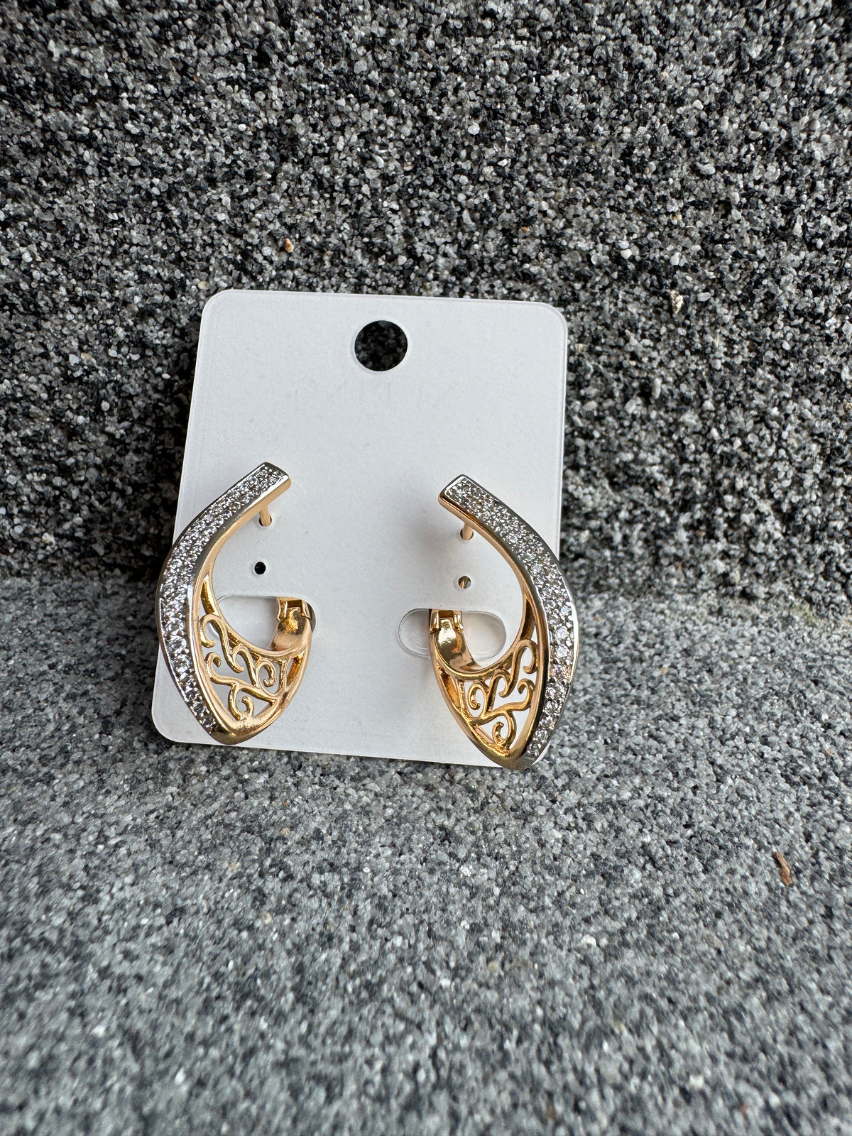 Gold-Tone Crystal Openwork Drop Earrings