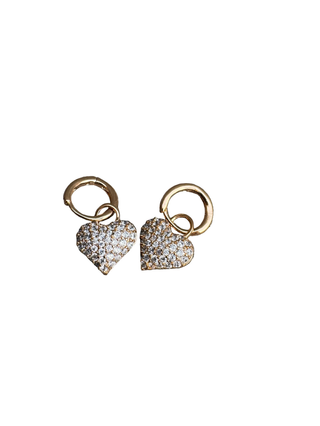 Gold-Tone Heart Drop Earrings