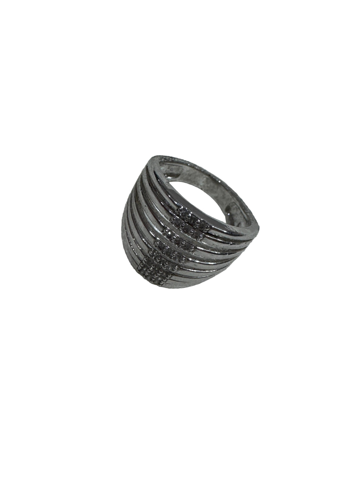 Silver-Tone Multi-Band Statement Ring