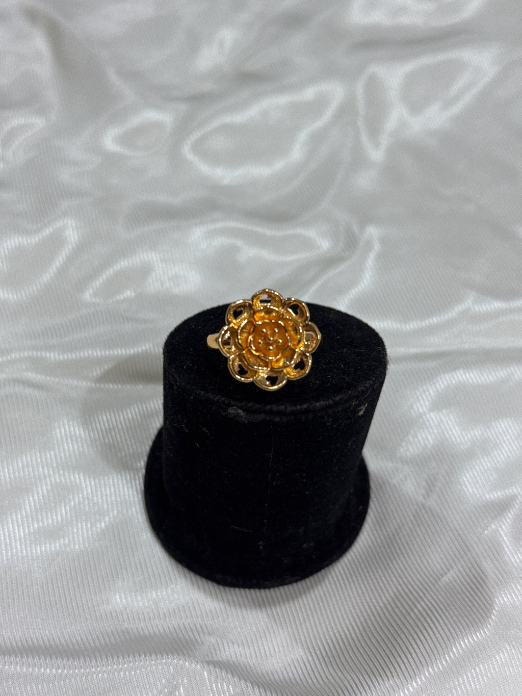 Stainless Steel Gold Flower Ring