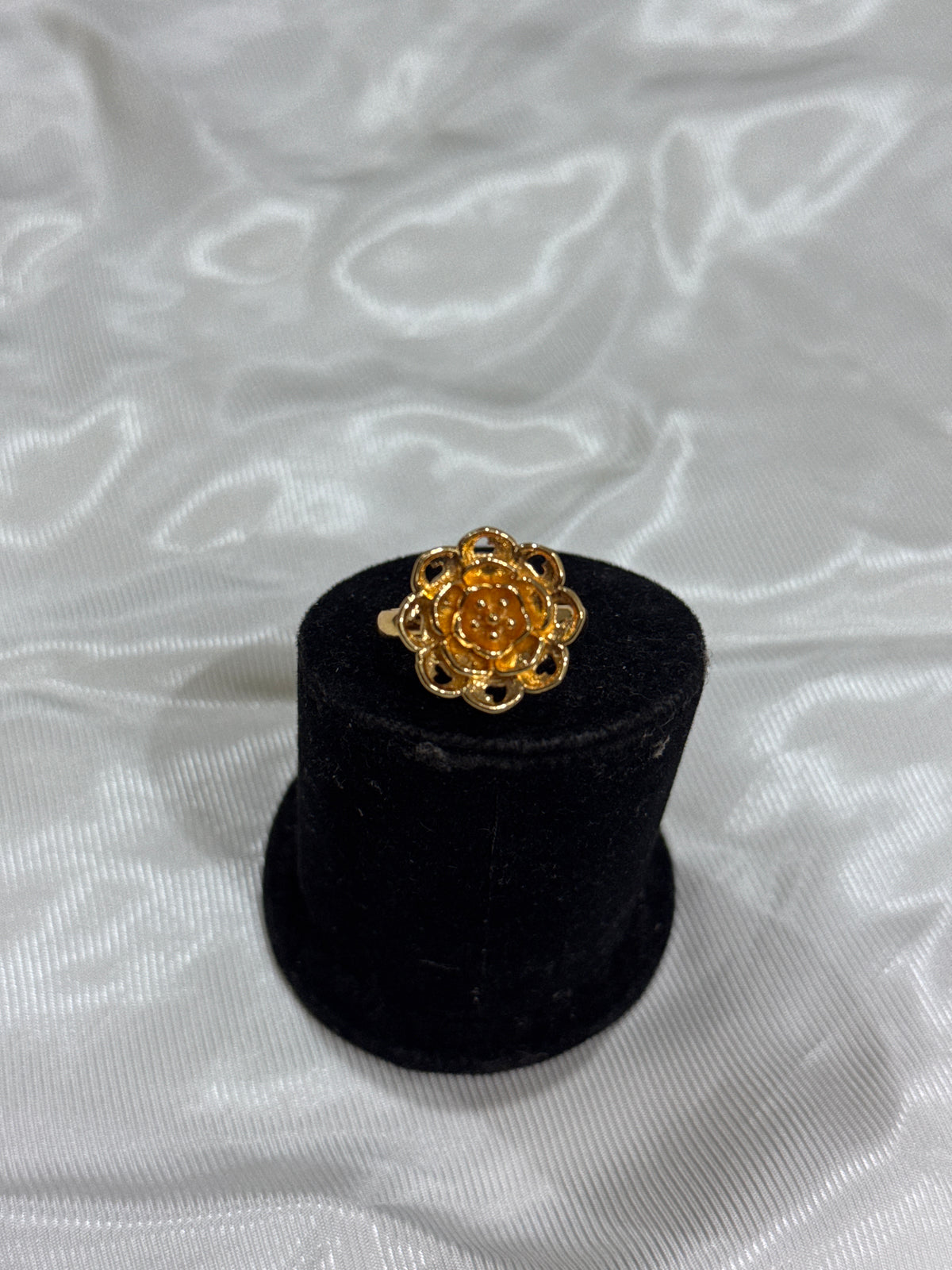 Stainless Steel Gold Flower Ring
