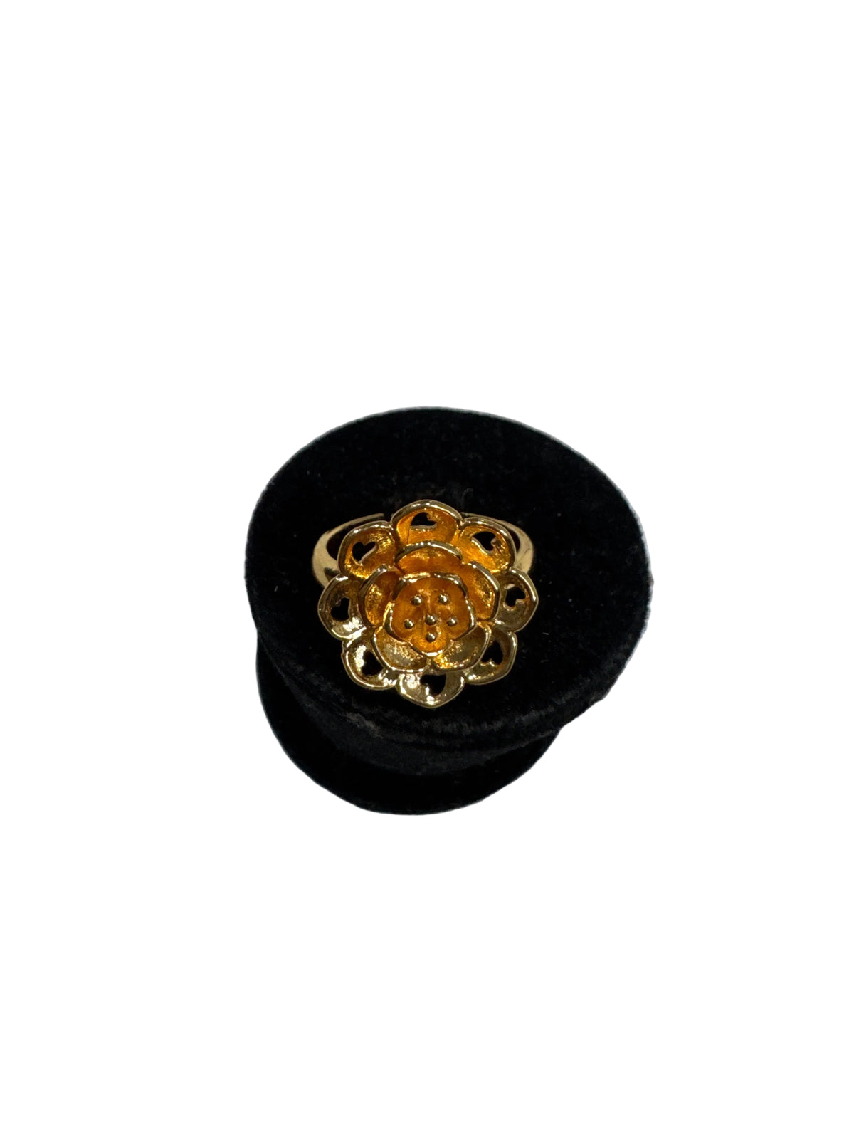 Stainless Steel Gold Flower Ring
